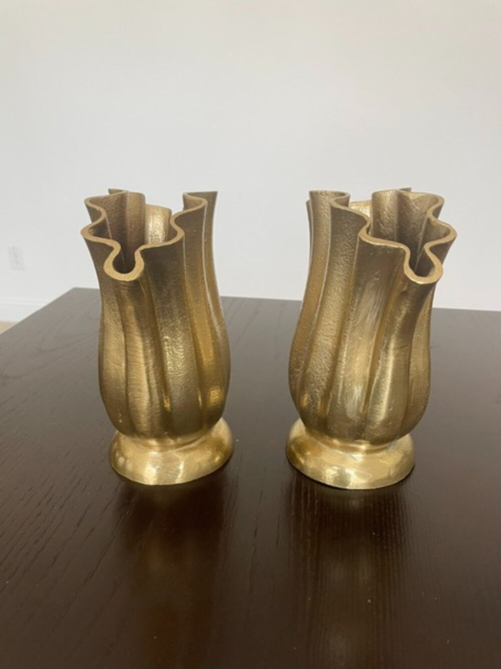 One Textured Brass Shell Vase - Picture 6 of 7